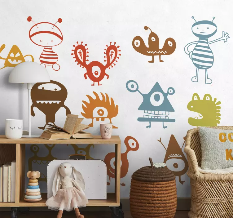 Sticker kind aliëns vrolijk kleur - TenStickers