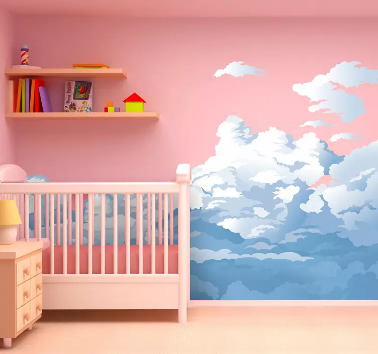 Sticker kinderkamer hemel en wolken - TenStickers