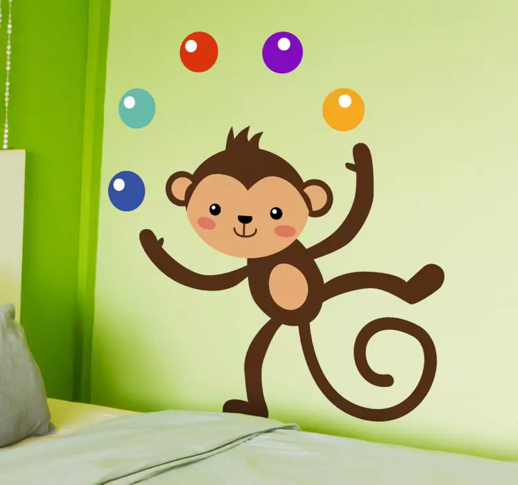 sticker kinderkamer jongeleren aap - TenStickers