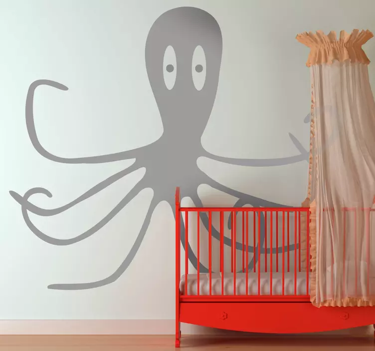 Sticker kinderkamer octopus grijs - TenStickers