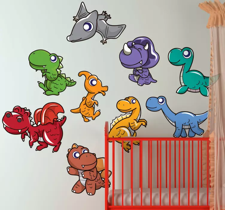 Sticker kinderkamer set dinosaurussen - TenStickers