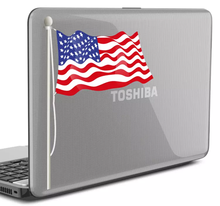 Sticker laptop vlag Amerika - TenStickers