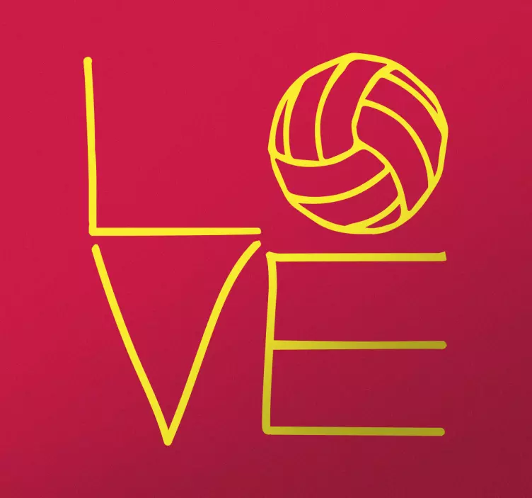 Sticker Love Volleybal - TenStickers