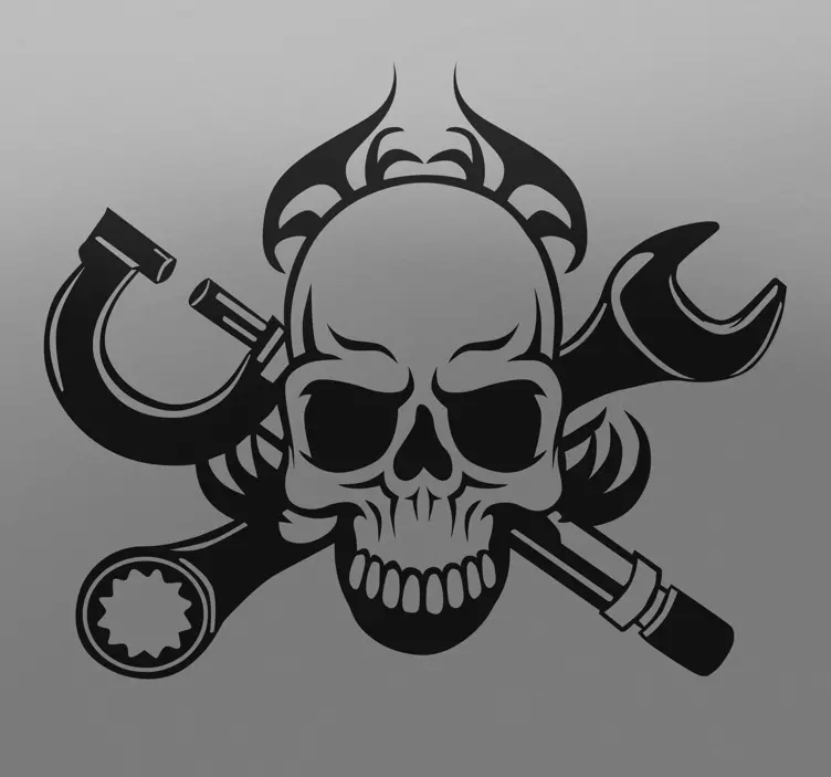 Motor sticker doodskop - TenStickers