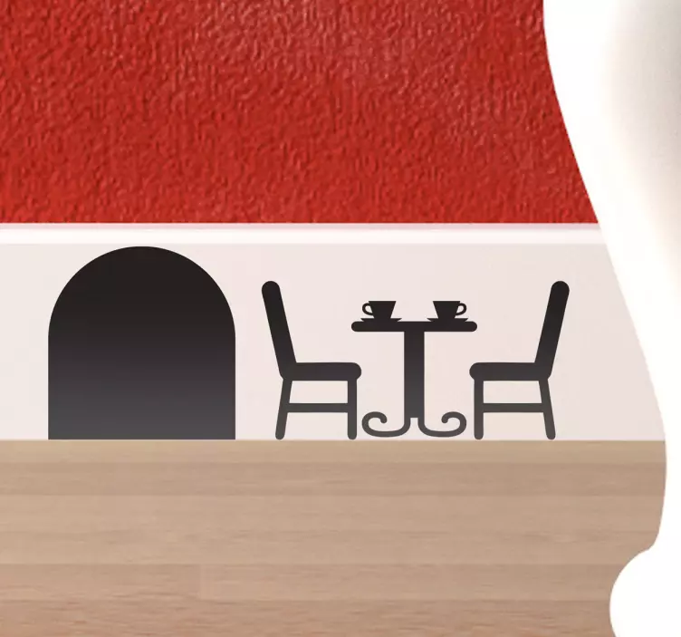 Sticker muizenhol terras tafel - TenStickers