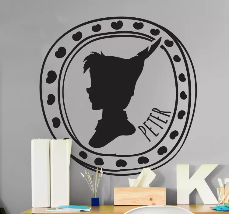 Sticker portret kind met naam - TenStickers