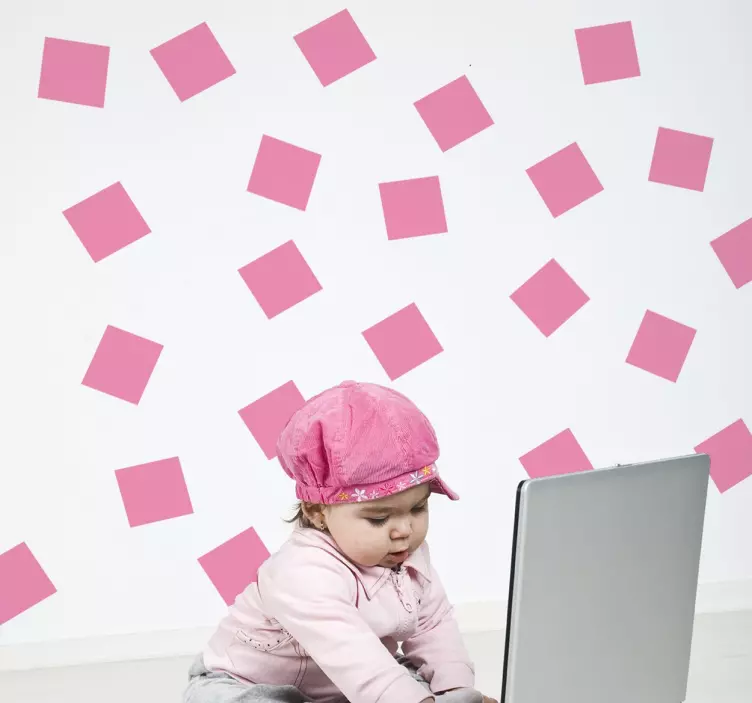 Sticker roze vierkantjes - TenStickers