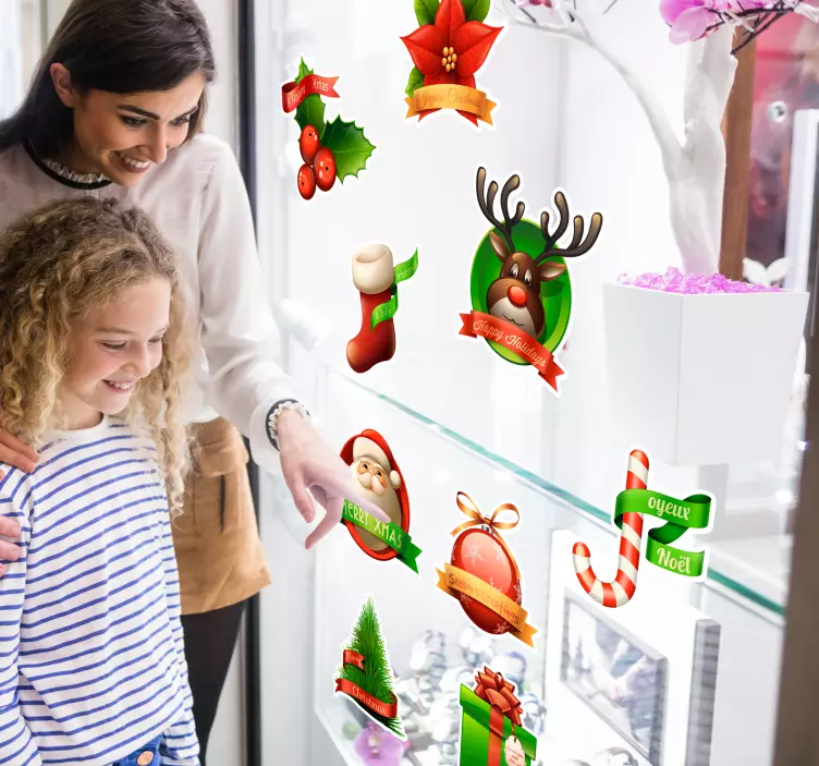 Kerst raamsticker set decoratie - TenStickers