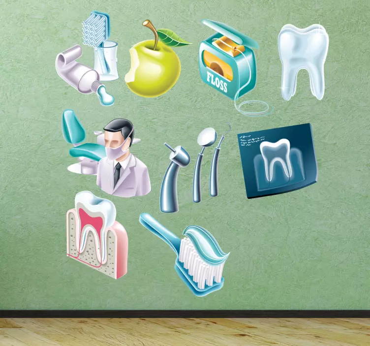 Sticker set tandarts orthodontist - TenStickers