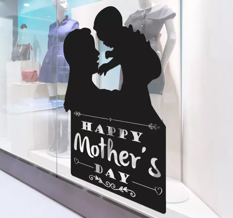 Sticker Silhouet Happy Mother's Day - TenStickers