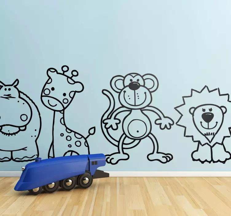 Sticker slaapkamer Afrikaanse dieren - TenStickers