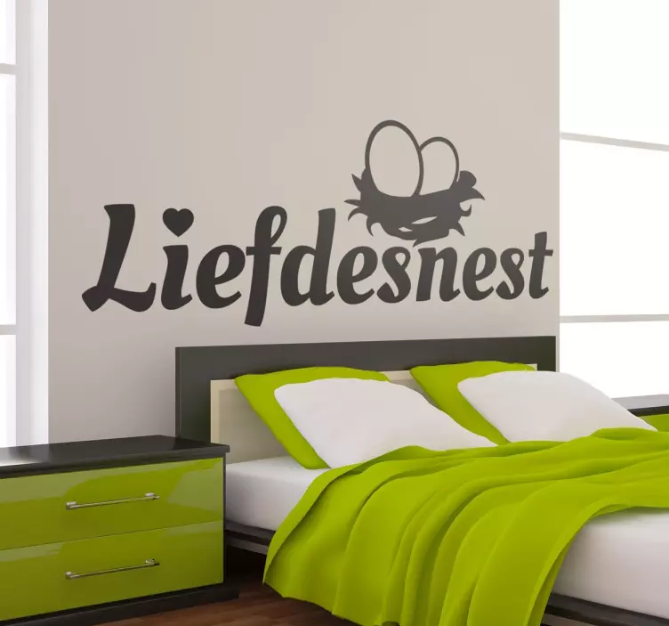 Sticker slaapkamer liefdesnest - TenStickers