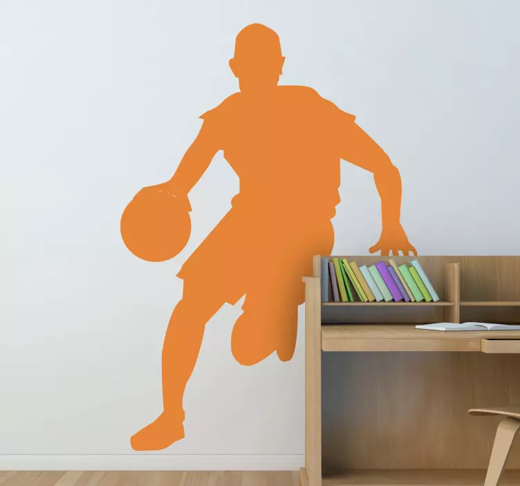 Muursticker sport basketbalspeler dribbelen - TenStickers