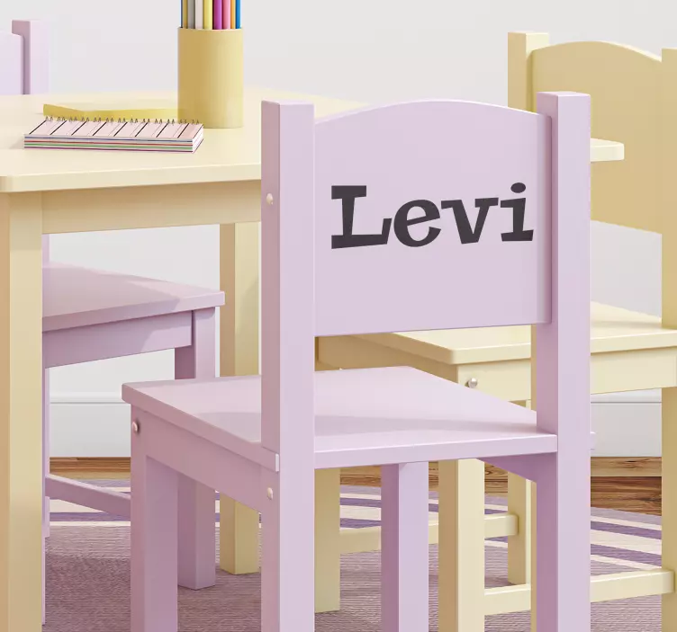 Meubel sticker stoel met naam - TenStickers