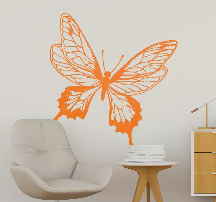 Sticker vlinders graceful butterfly outline - TenStickers