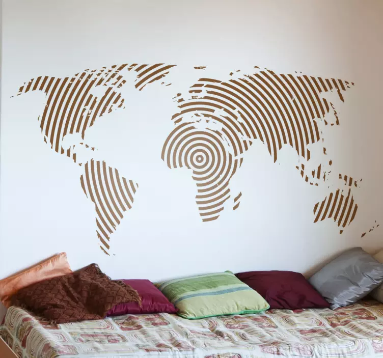 Sticker wereld origineel rond - TenStickers