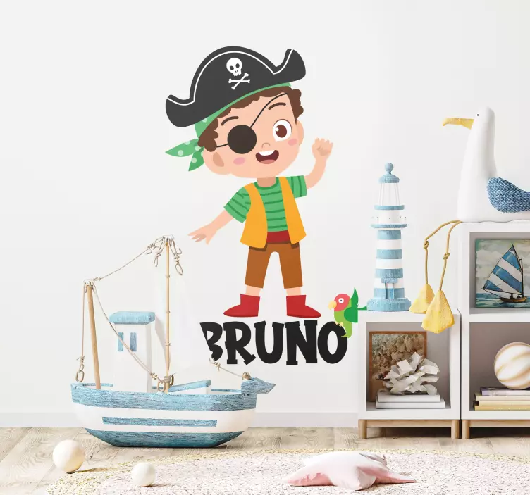 Muurstickers kinderkamer Leuke piraten kindercartoon - TenStickers