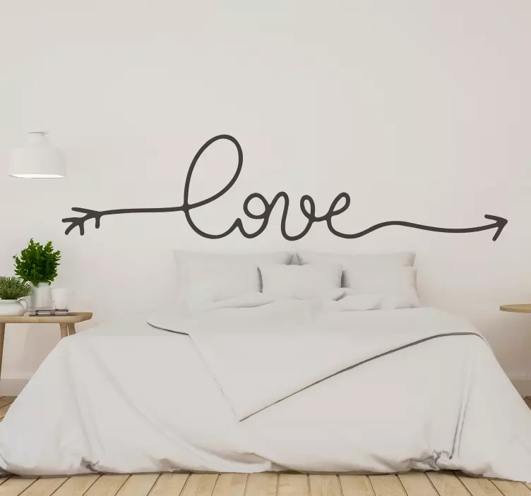 Stickers liefde tekst met pijl - TenStickers