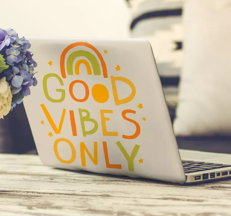 Laptopsticker alleen goede vibes - TenStickers