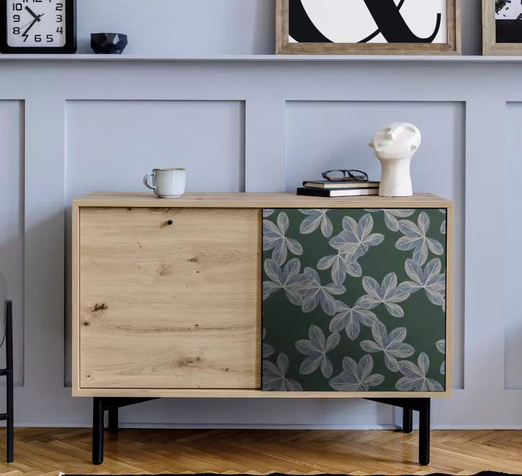 Meubelstickers Donkere bladeren ontwerp leaves - TenStickers