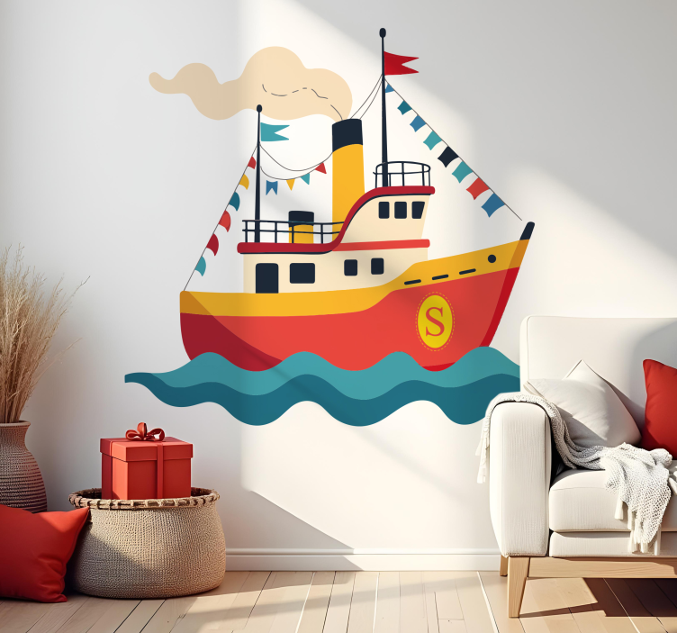stoomboot sinterklaas sticker - TenStickers