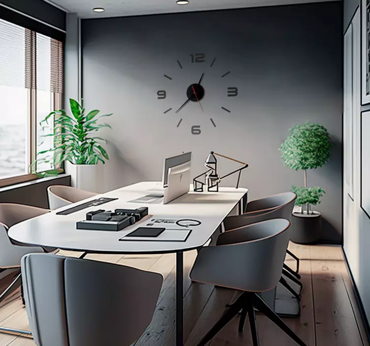 Strepen en nummers sticker klok - TenStickers