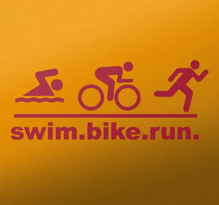 Swim Bike Run Muursticker - TenStickers