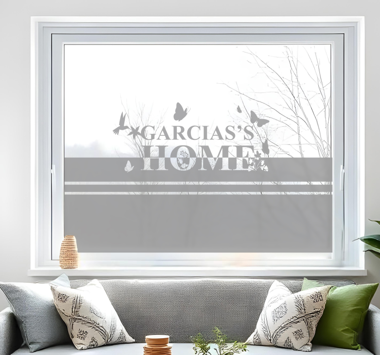 Tekst met planten Raamsticker - TenStickers