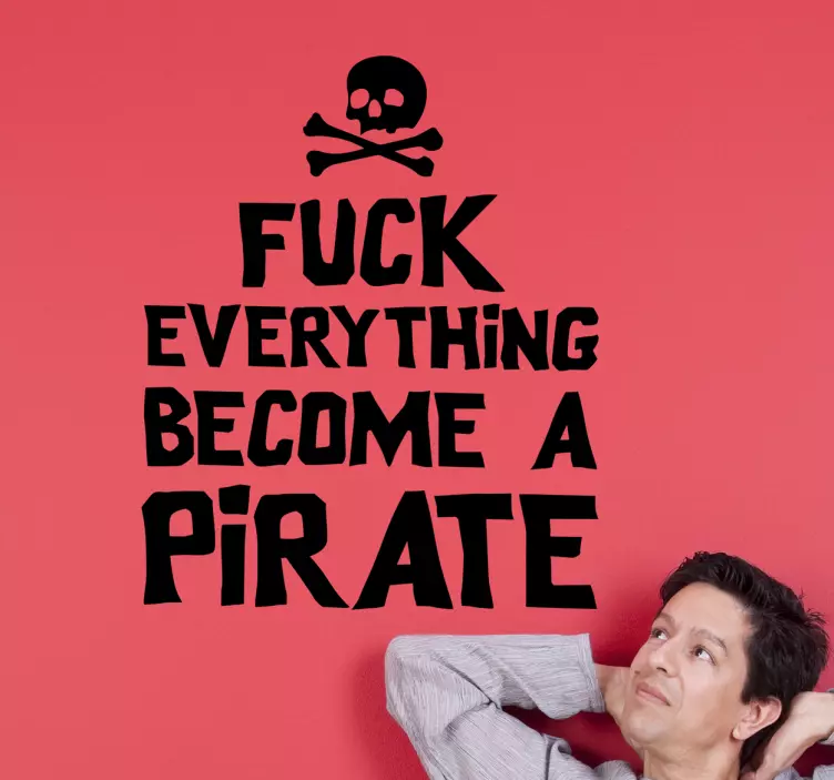 Tekst sticker become a pirate - TenStickers