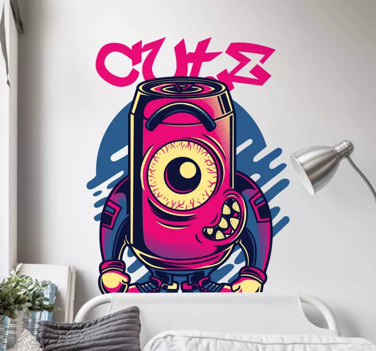 Muurstickers tekst Schattige monster graffiti - TenStickers