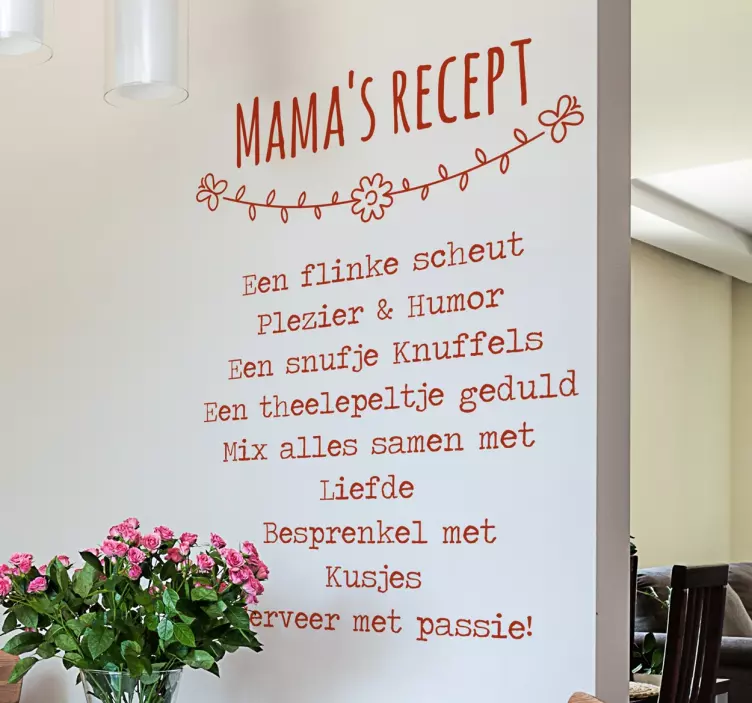 Tekststicker Mamma´s Recept - TenStickers
