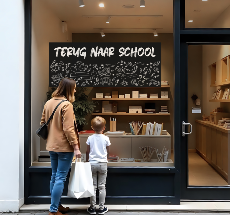 Terug naar school in schoolbordstijl feestdagen sticker - TenStickers