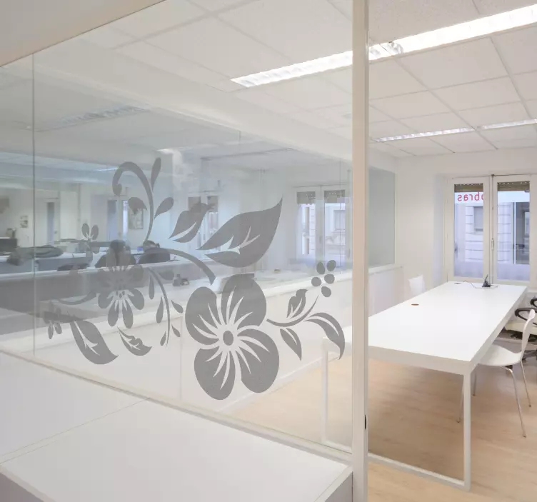 Transparante bloemen raamsticker - TenStickers