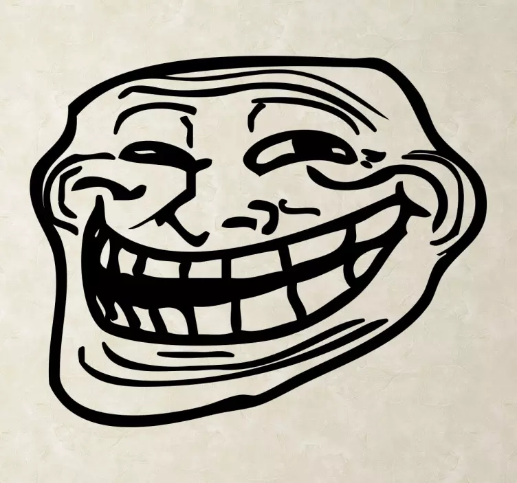 Troll face Muursticker - TenStickers