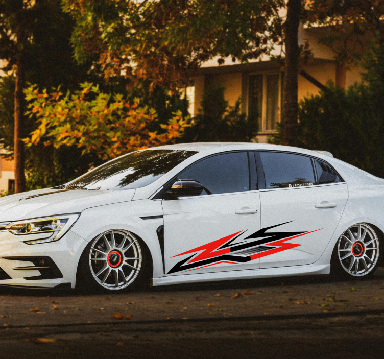 Tweekleurige zijracestijl Auto sticker - TenStickers