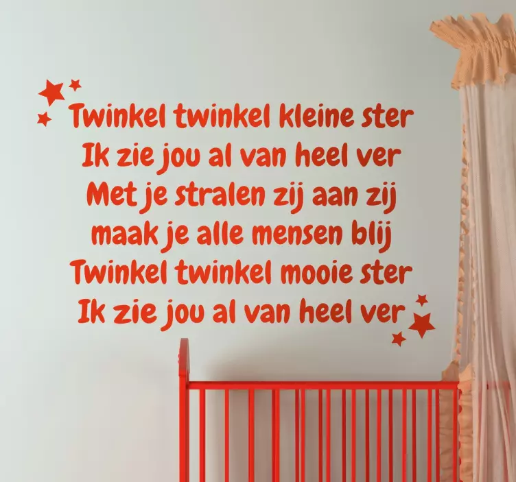 Twinkel Twinkel ster kinderlied tekst sticker - TenStickers