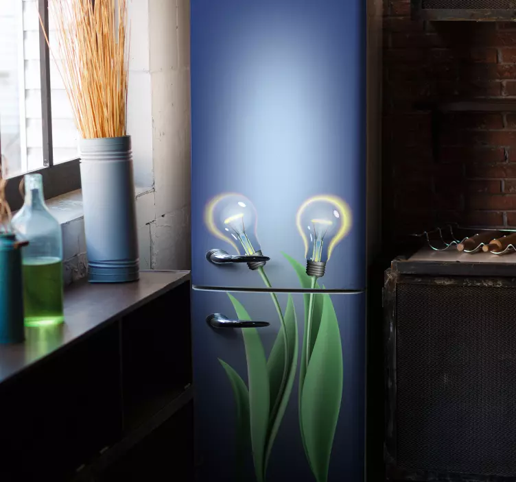 Verlichte lampen vinyl Koelkast sticker - TenStickers