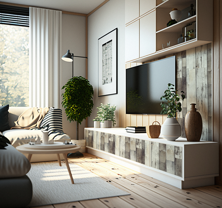 Verouderd helder hout Meubelsticker - TenStickers