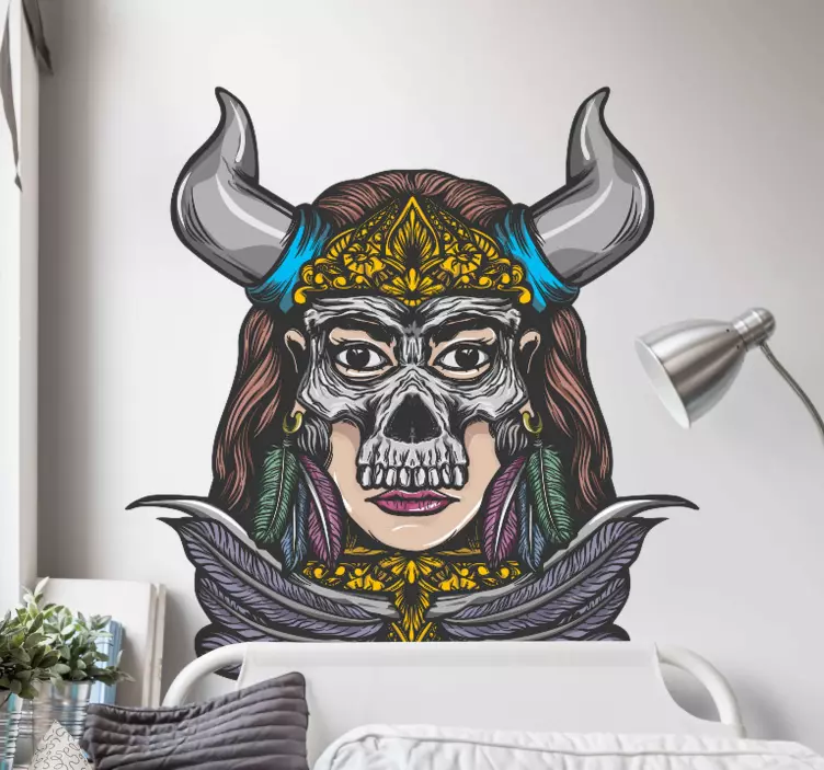 Viking schedel karakter Decoratie sticker locaties - TenStickers