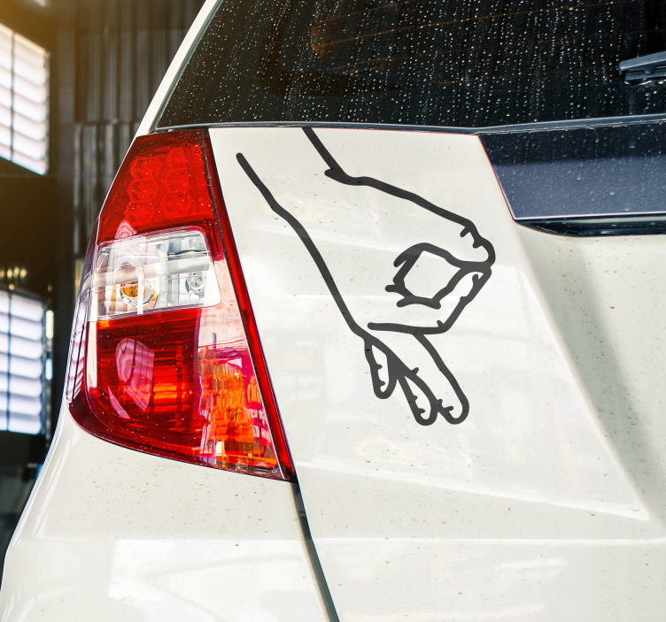 Vingers in cirkel autosticker - TenStickers