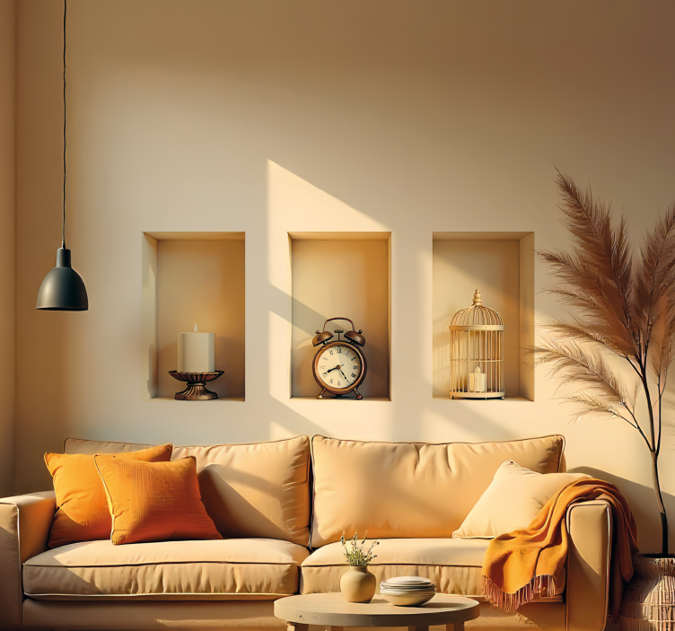 Vintage elementen in een lijst Decoratie sticker visuele effecten - TenStickers