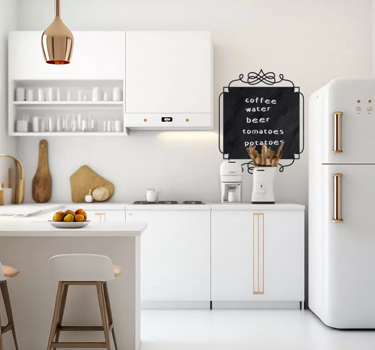 Vintage zwart zelfklevend bord voor keuken - TenStickers