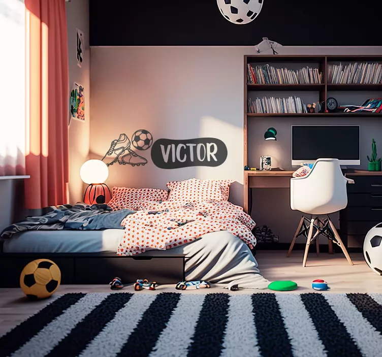 Voetbal naamsticker Voetbal schoenen - TenStickers