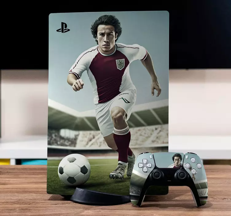 Voetbalspeler gezicht playstation sticker - TenStickers
