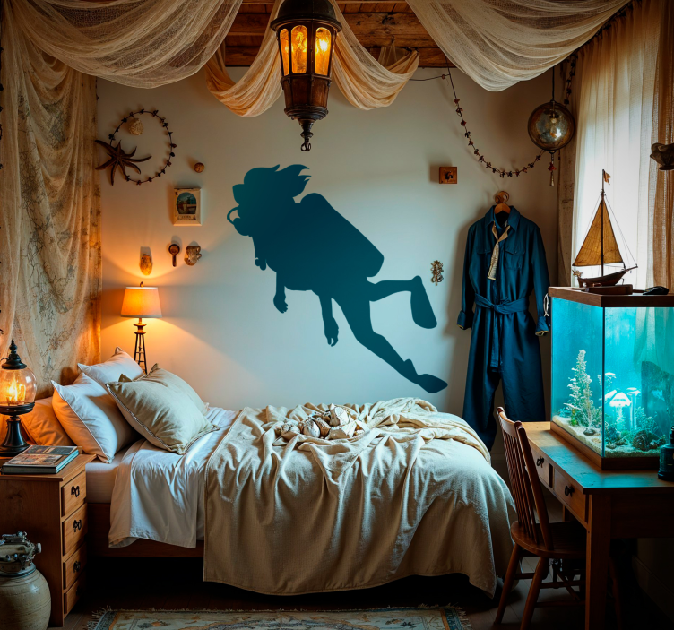 Vrouwelijke duiker sport sticker - TenStickers