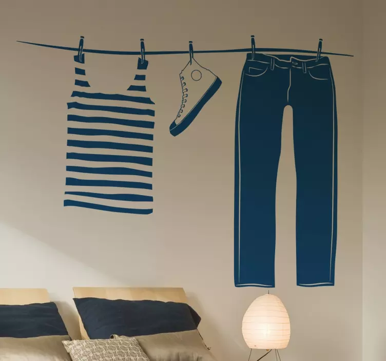 Waslijn kleding sticker - TenStickers