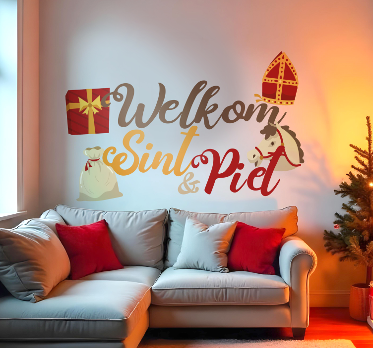 welkom sint & piet sinterklaas sticker - TenStickers