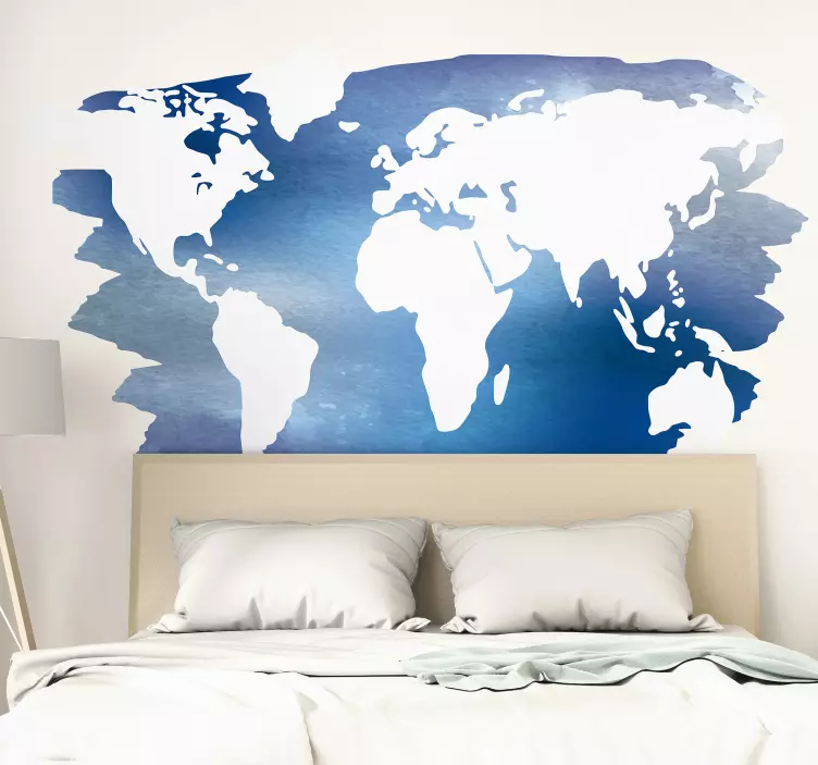 Wereldkaart silhouet Decoratie sticker locaties - TenStickers