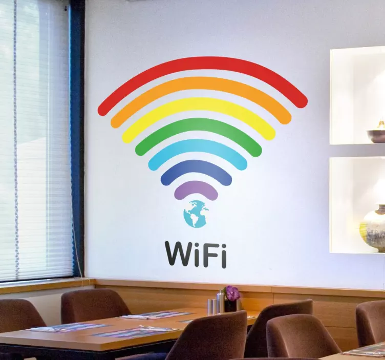 Wifi Regenboog Muursticker - TenStickers
