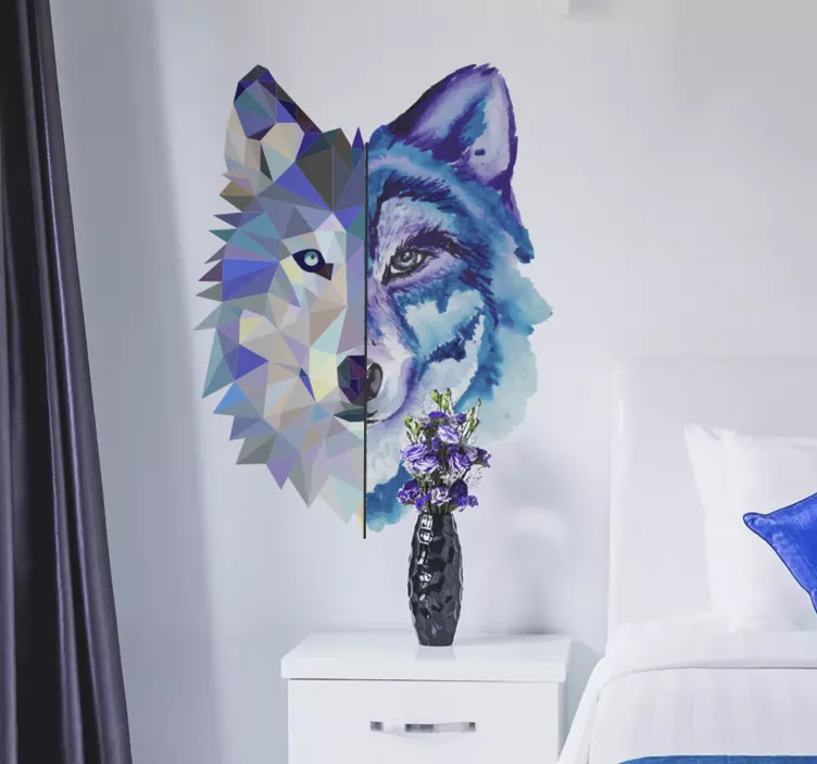 Muursticker wilde dieren Trendy wild wolfsgezicht - TenStickers